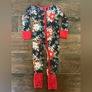 Little Sleepies Christmas Poinsettia Zippy